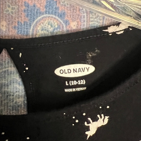 Old Navy Black Girls Dress with White Unicorns size L(10/12) - Picture 3 of 5